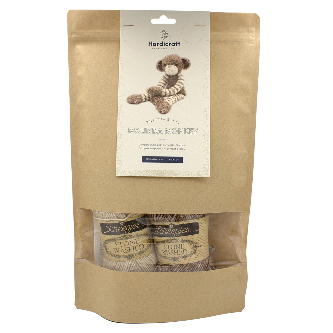 DIY Knitting Kit - Melinda Monkey | Blended Yarn | Knitted Toy | 37 cm