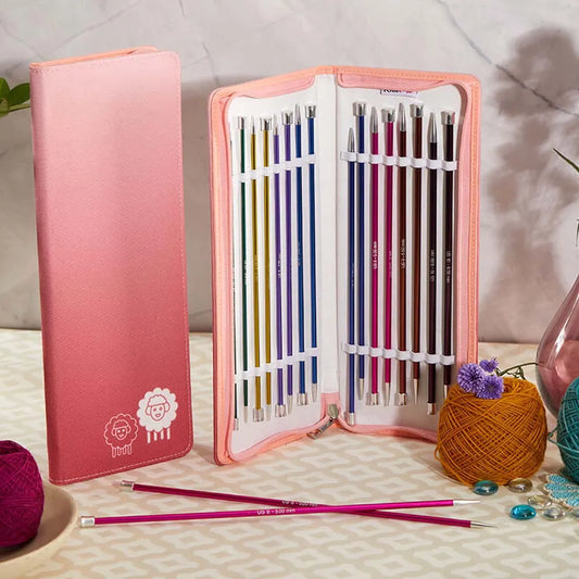 KnitPro Zing Deluxe Single-Pointed Knitting Needle Set – 8 Pairs, 30cm