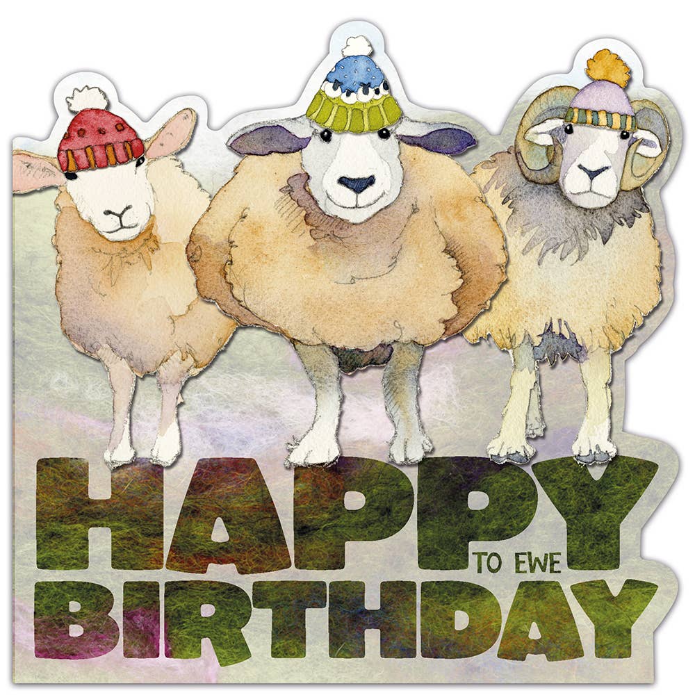 Happy Birthday Sheep Die-Cut Card | Emma Ball | Blank Inside