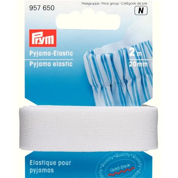 Prym Pyjama elastic 20mm white, 2m