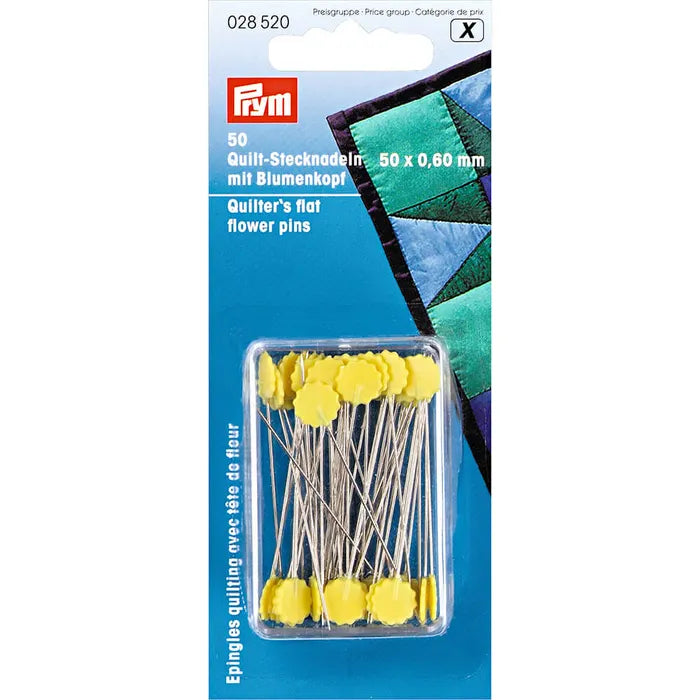 Prym Quilter's Flat Flower Head Pins - Pack of 50
