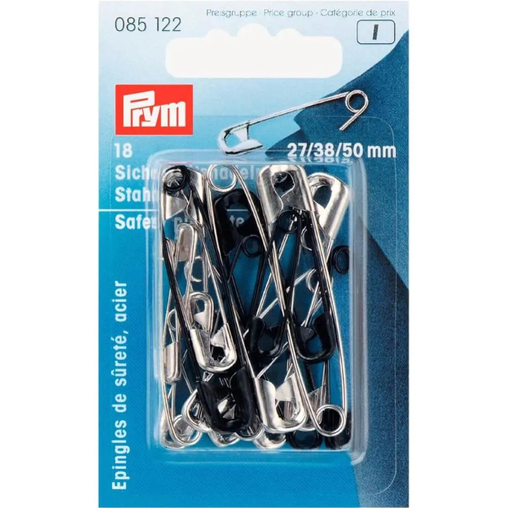 Prym Safety Pins | Steel, Rust-Free | Assorted Sizes