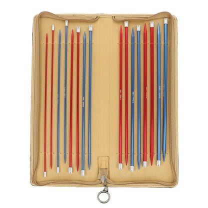 Red Waves Single-Pointed Knitting Needle Set | Aluminium | 25cm