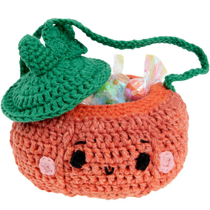Ricorumi Halloween Pumpkin Crochet Set | Complete Kit with Yarn, Hooks and Instructions | Pumpkin Carrier Bag