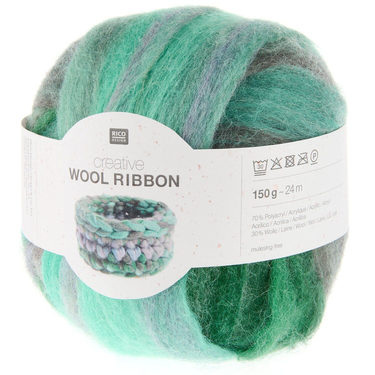 Creative Wool Ribbon Yarn | 70% Polyacrylic 30% Wool | Flat Felt Ribbon, 25mm Needles