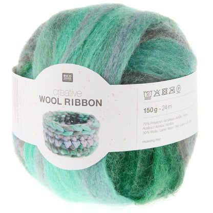 Creative Wool Ribbon Yarn | 70% Polyacrylic 30% Wool | Flat Felt Ribbon, 25mm Needles