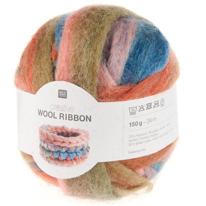 Creative Wool Ribbon Yarn | 70% Polyacrylic 30% Wool | Flat Felt Ribbon, 25mm Needles