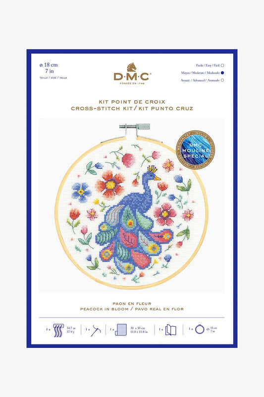 DMC Peacock in Bloom Cross Stitch Kit | BK1930