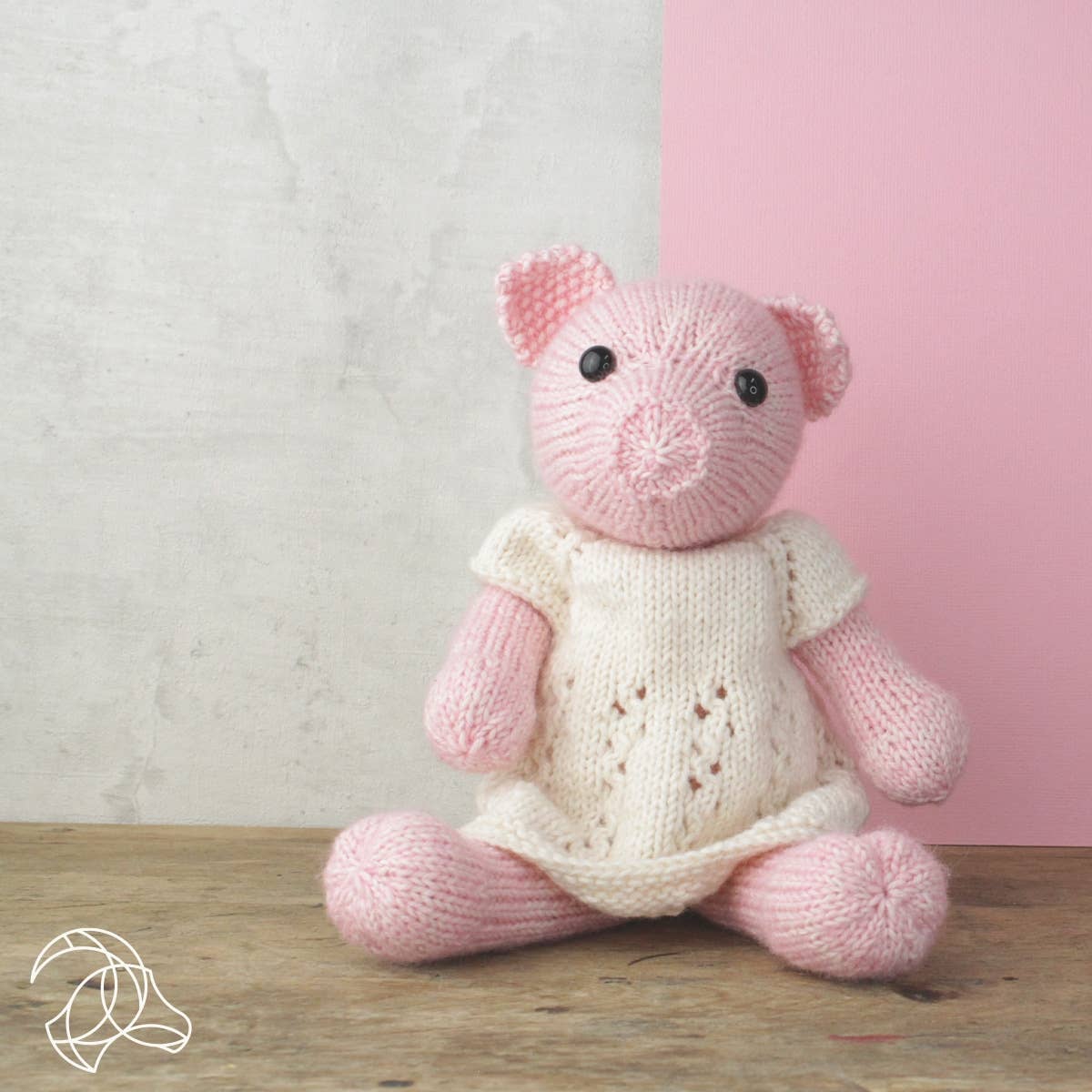 DIY Knitting Kit - Frida Piglet | Blended Yarn | Knitted Toy | 25 cm