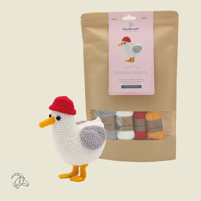 DIY Crochet Kit - Stephen the Seagull | 100% Organic Cotton | Amigurumi | 13 cm