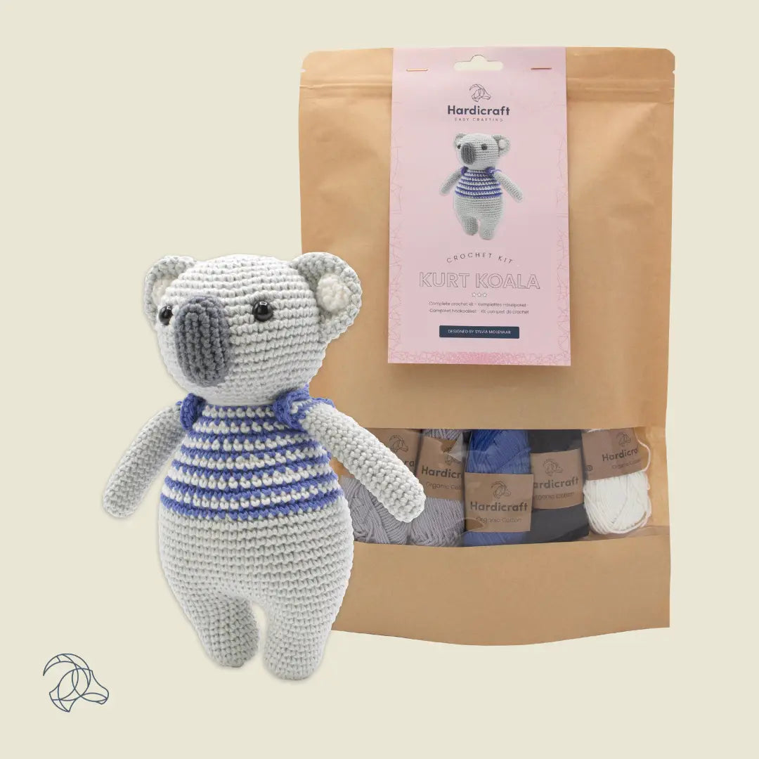 DIY Crochet Kit - Kurt Koala | 100% Cotton Yarn | Amigurumi | 18 cm