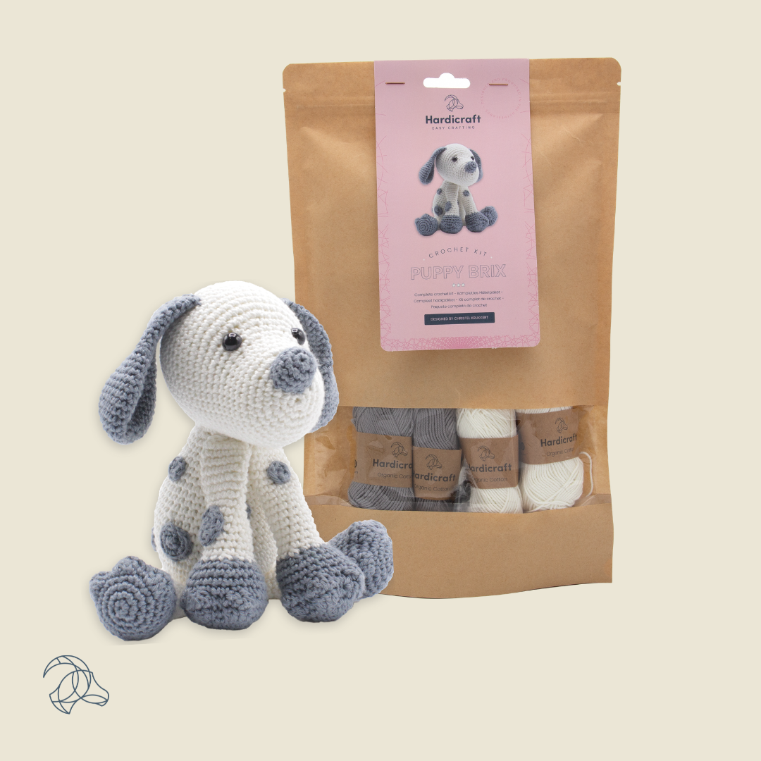 DIY Crochet Kit - Brix Puppy | 100% Cotton Yarn | Amigurumi | 20 cm