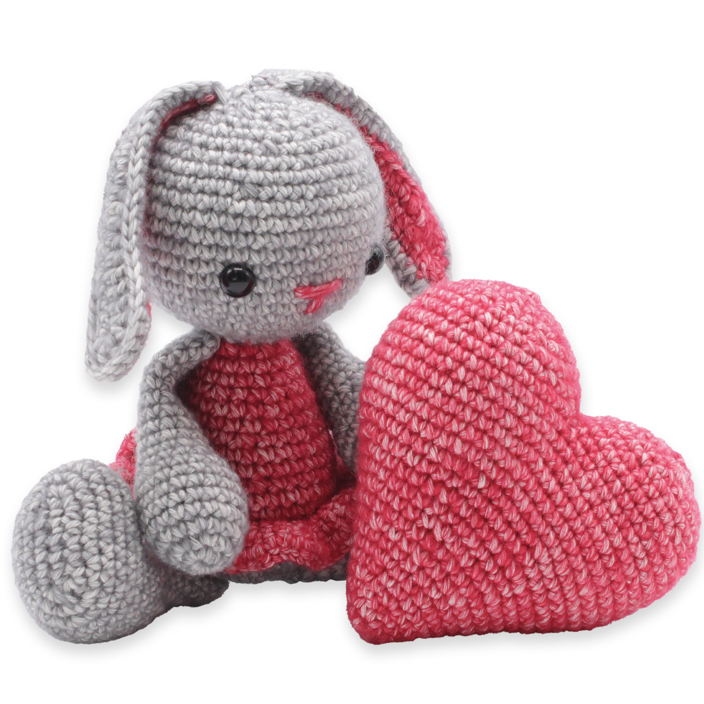 DIY Crochet Kit - Pippa Bunny with Heart | Blended Yarn | Amigurumi | 20 cm