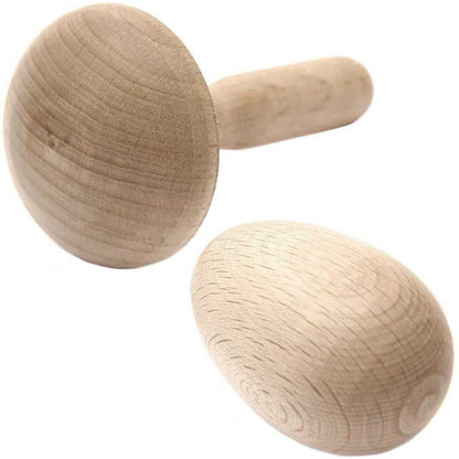Darning Mushroom & Egg Set | Natural Unpainted Wood | 2 Pieces