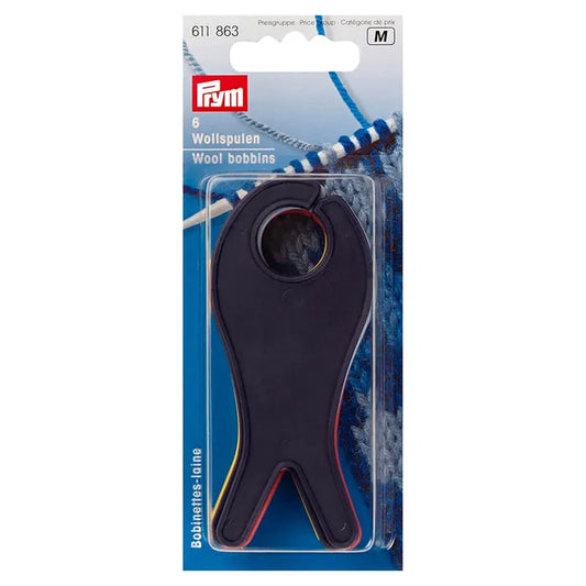 Prym Large Plastic Yarn Bobbins - Assorted Colours, Pack of 6