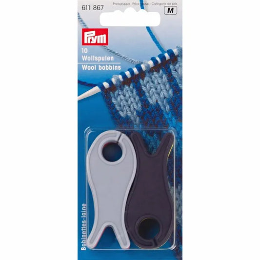 Prym Small Plastic Yarn Bobbins - Assorted Colours, Pack of 10