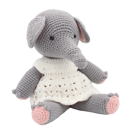 DIY Crochet Kit - Olga Elephant | 100% Organic Cotton | Amigurumi | 30 cm