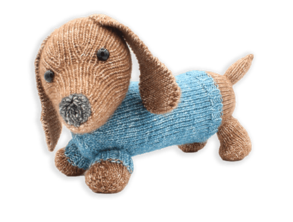 DIY Knitting Kit - Ria Dachshund | Blended Yarn | Knitted Toy | 30 cm