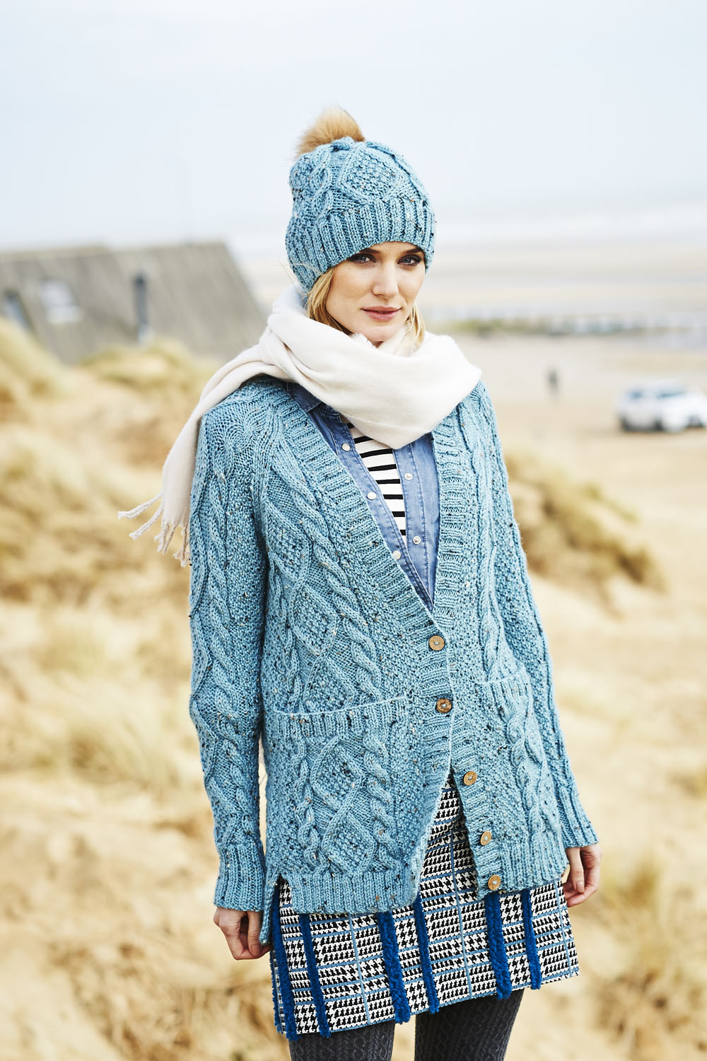 Cardigan , Snood & Hat