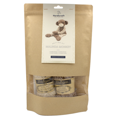 DIY Knitting Kit - Melinda Monkey | Blended Yarn | Knitted Toy | 37 cm