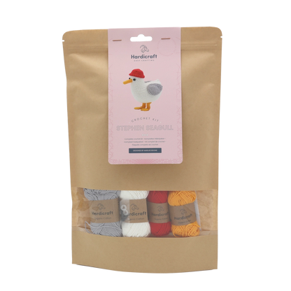 DIY Crochet Kit - Stephen the Seagull | 100% Organic Cotton | Amigurumi | 13 cm