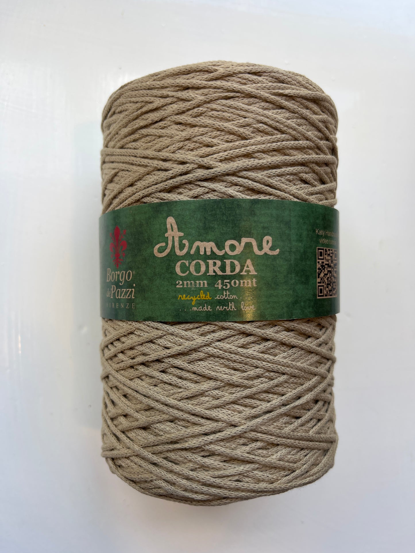Borgo de' Pazzi Love Rope (Amore Corda) | Recycled Cotton Cord | 2mm | 500g