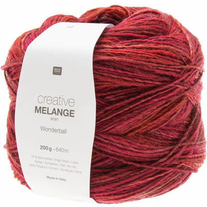 Rico Design Creative Melange Aran Wonderball | 51% Wool / 49% Acrylic | 200g / 640m