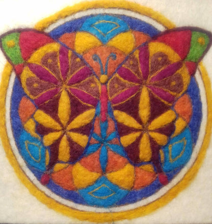 Butterfly Seed of Life Needle Felting Kit | Carded Wool