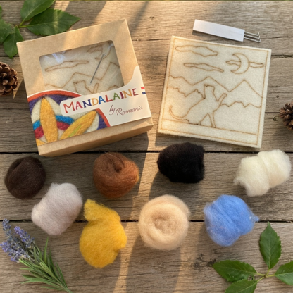 Cat and Moon Needle Felting Starter Kit | Carded Wool