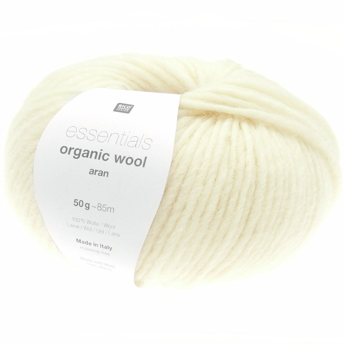 Essentials Organic Wool Aran | 100% Organic Virgin Wool | 50g / 85m