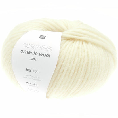Essentials Organic Wool Aran | 100% Organic Virgin Wool | 50g / 85m