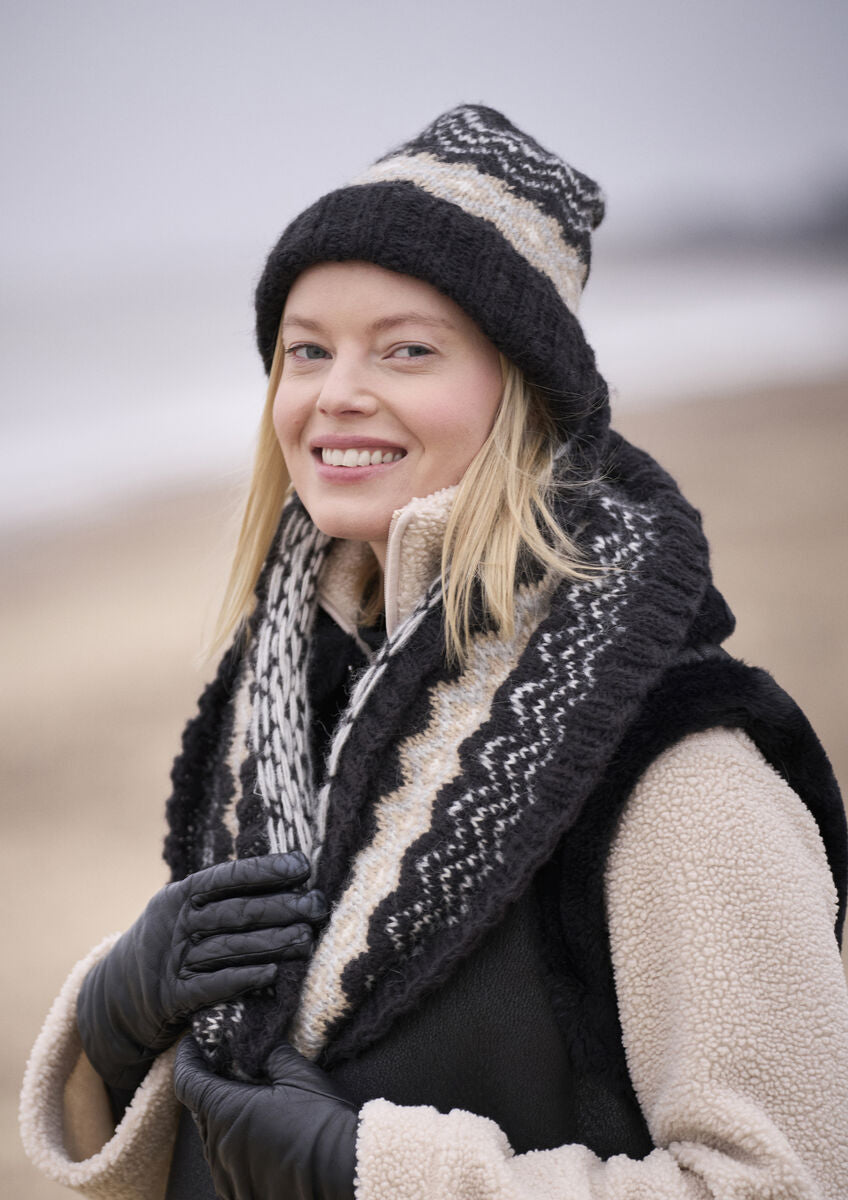 Coast Hat and Snood Knitting Pattern MIP7 | Uses Mode Alpaca Cotton, 57% Alpaca 43% Cotton | 25g / 120m Balls