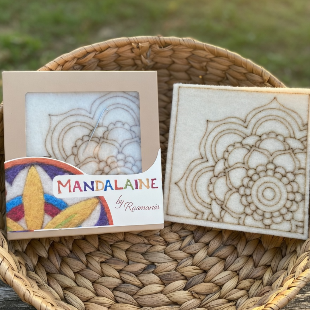 Tibetan Mandala Needle Felting Kit | Carded Wool
