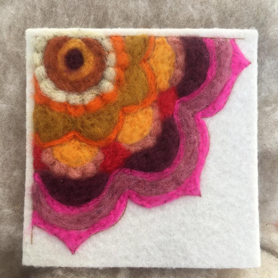 Tibetan Mandala Needle Felting Kit | Carded Wool