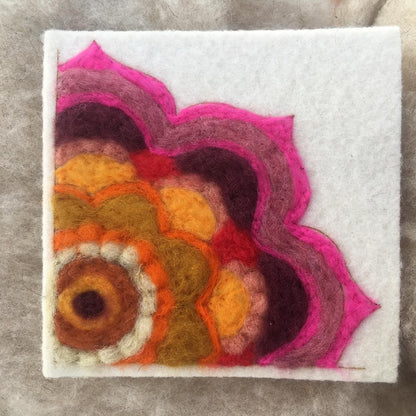 Tibetan Mandala Needle Felting Kit | Carded Wool