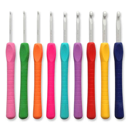 Pony Easy Grip Crochet Hook Set – Polka Dots (9 Sizes, 2–6mm)