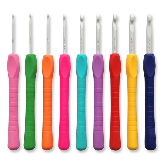 Pony Easy Grip Crochet Hook Set – Polka Dots (9 Sizes, 2–6mm)