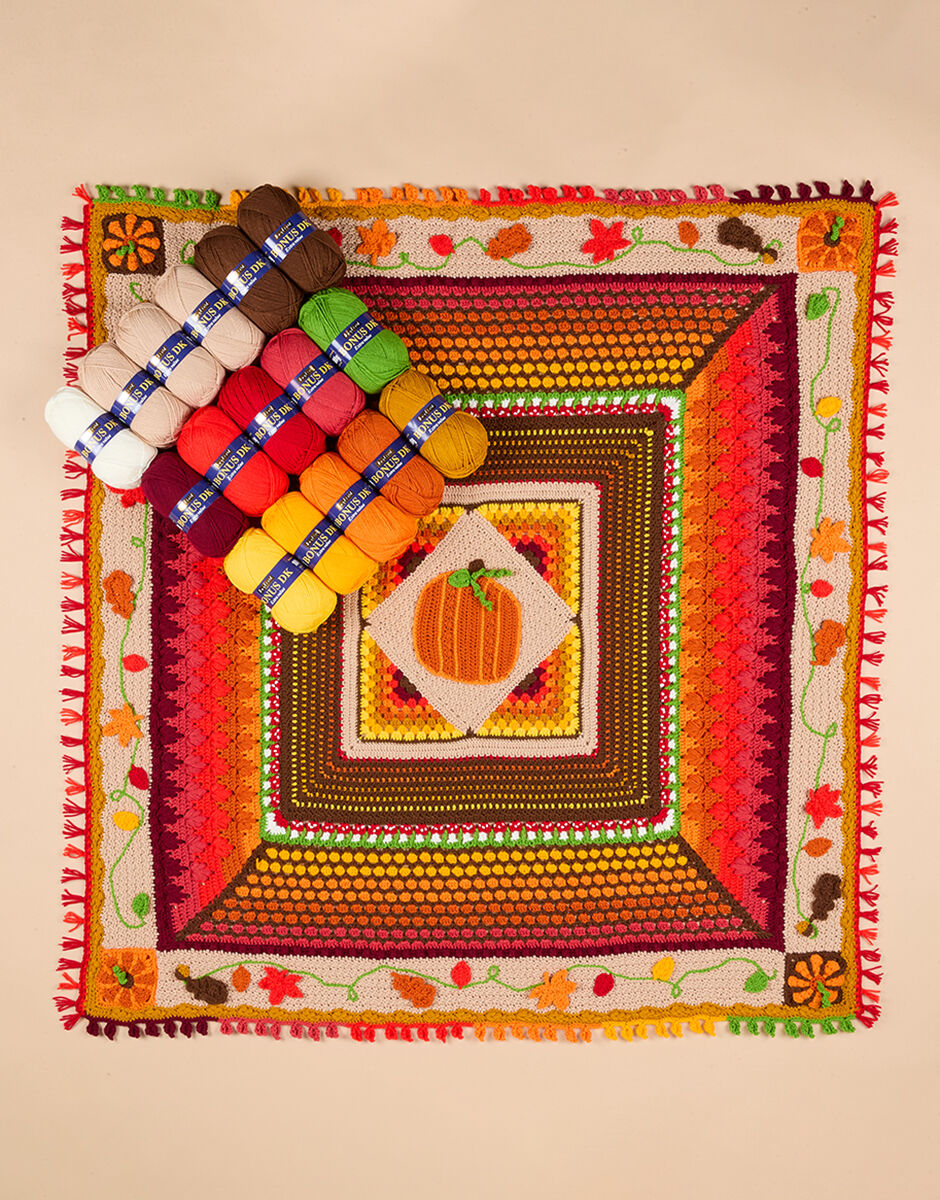 Pumpkin Spice CAL Blanket | Official Yarn Pack | Hayfield Bonus DK | 16 Balls