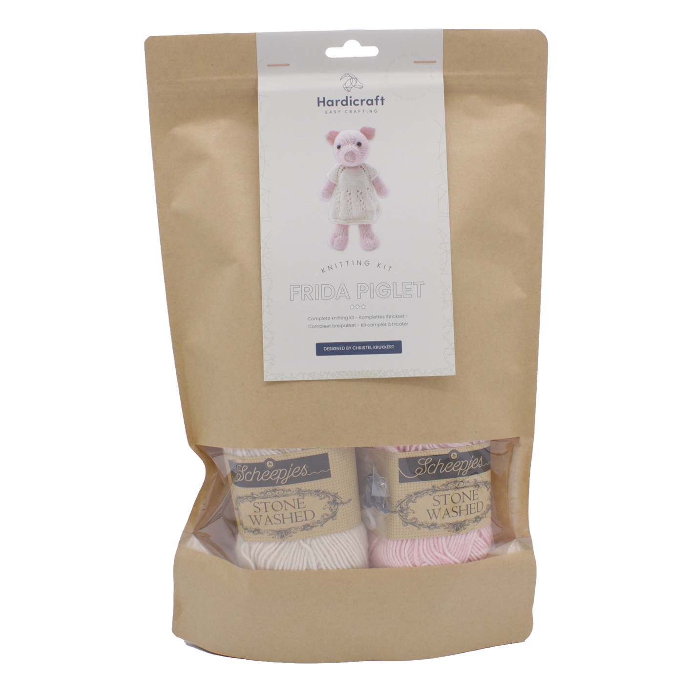 DIY Knitting Kit - Frida Piglet | Blended Yarn | Knitted Toy | 25 cm