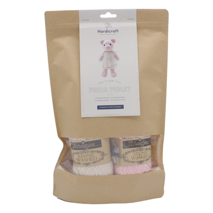 DIY Knitting Kit - Frida Piglet | Blended Yarn | Knitted Toy | 25 cm