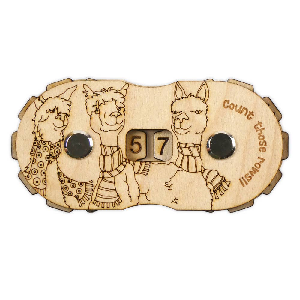 Alpacas Wooden Row Counter