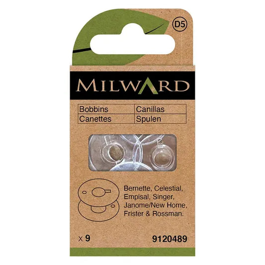 Milward Plastic Bobbins | Front-Loading 15K Type | 11.5mm | Pack of 9