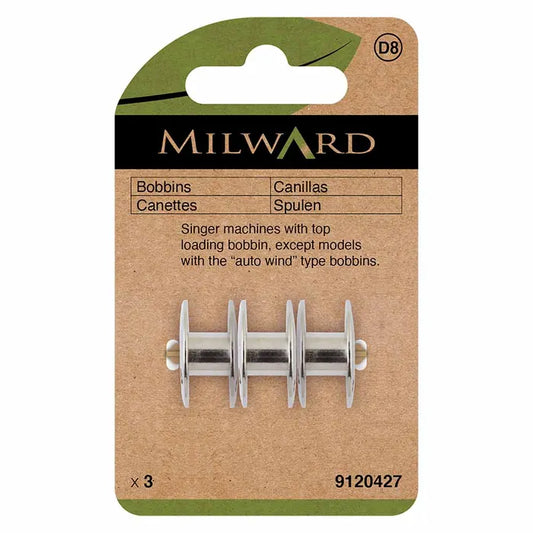 Milward Metal Bobbins | Singer Drop-In Type | 10.8mm