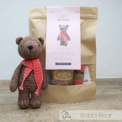 DIY Crochet Kit - Bobbi Bear | Blended Yarn | Amigurumi | 20 cm