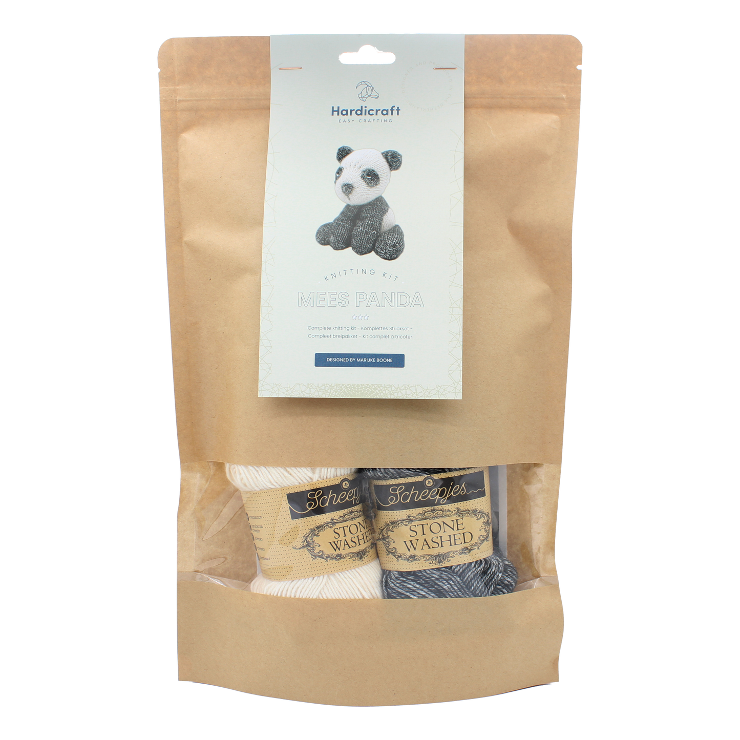 DIY Knitting Kit - Mees Panda | Blended Yarn | Knitted Toy | 20 cm