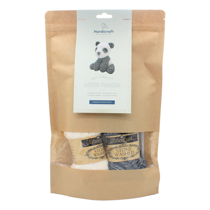 DIY Knitting Kit - Mees Panda | Blended Yarn | Knitted Toy | 20 cm
