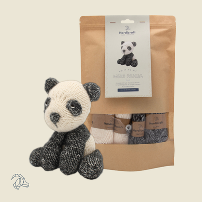 DIY Knitting Kit - Mees Panda | Blended Yarn | Knitted Toy | 20 cm