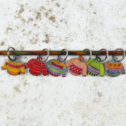 Emma Ball Jumpers Stitch Markers in a Knitters Pocket Tin | Set of 6