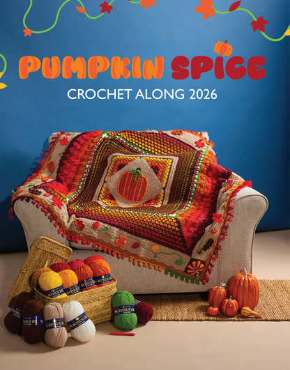 Pumpkin Spice CAL Blanket | Official Yarn Pack | Hayfield Bonus DK | 16 Balls