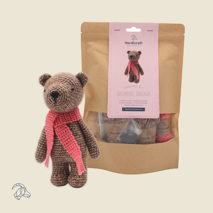 DIY Crochet Kit - Bobbi Bear | Blended Yarn | Amigurumi | 20 cm